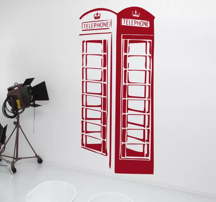 Telephone Box Wall Sticker - TenStickers