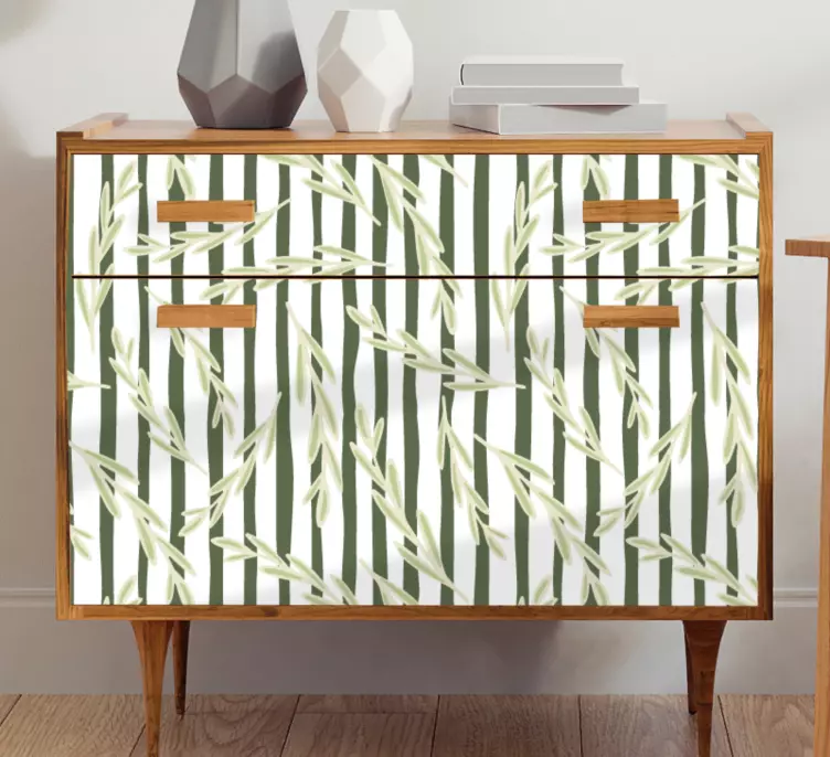 Thin leaves patterns furniture sticker - TenStickers