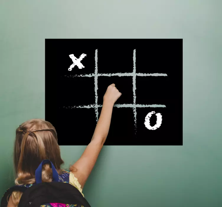 Tic Tac Toe Blackboard Home Wall Sticker - TenStickers