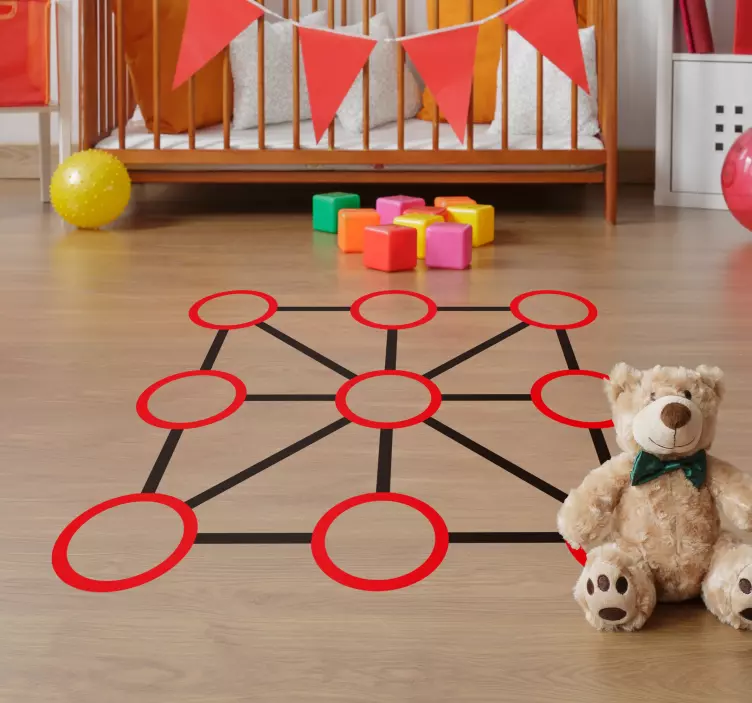 Tic tac toe floor sticker - TenStickers