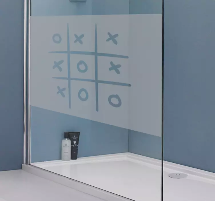 Tic tac toe game shower screen sticker - TenStickers