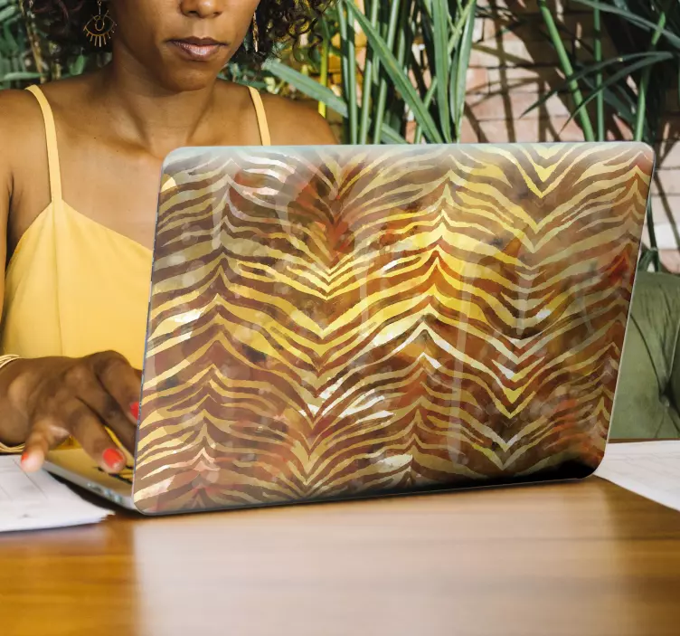 Tiger Stripe Motif laptop skin - TenStickers
