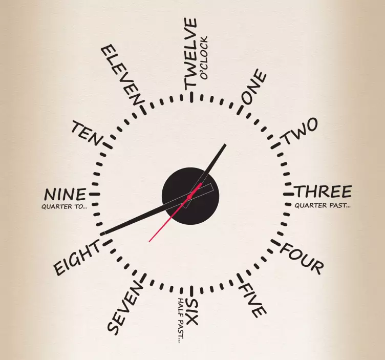Time in Text Clock Sticker - TenStickers