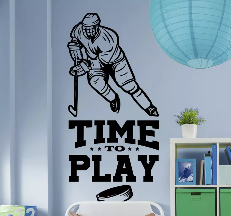 Time to Play Hockey wall sticker - TenStickers