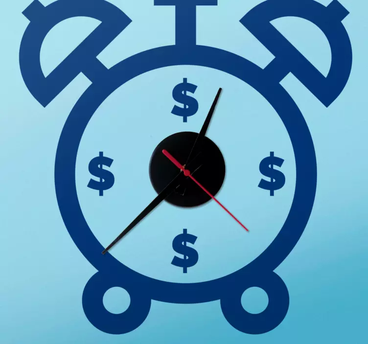 Timepiece Currency clock wall sticker - TenStickers