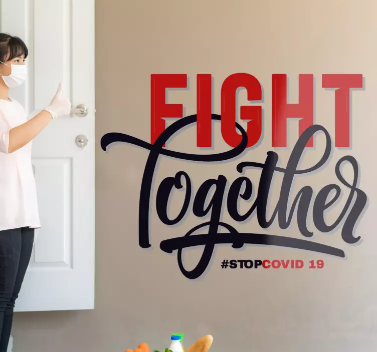 Together corona text wall sticker - TenStickers
