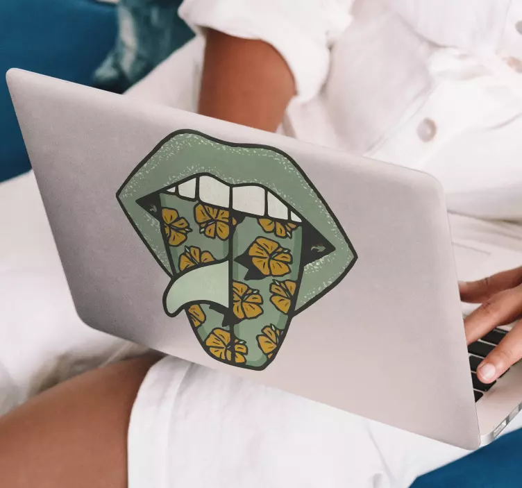 Tongue with shark laptop skins - TenStickers