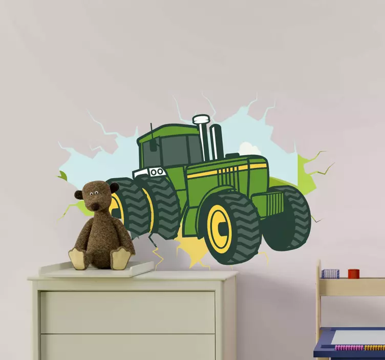 Tractor 3D john deere illustration sticker - TenStickers