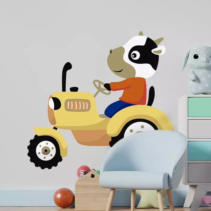 Tractor illustration decal - TenStickers