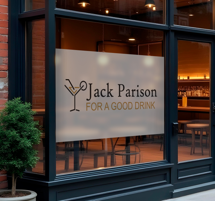 Translucent adhesive strip with logo shop window sticker - TenStickers