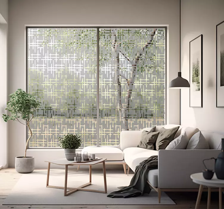 Translucent Crossed Lines window sticker - TenStickers