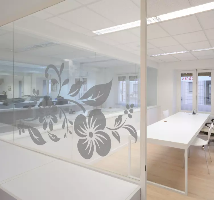 translucent flowers window sticker - TenStickers