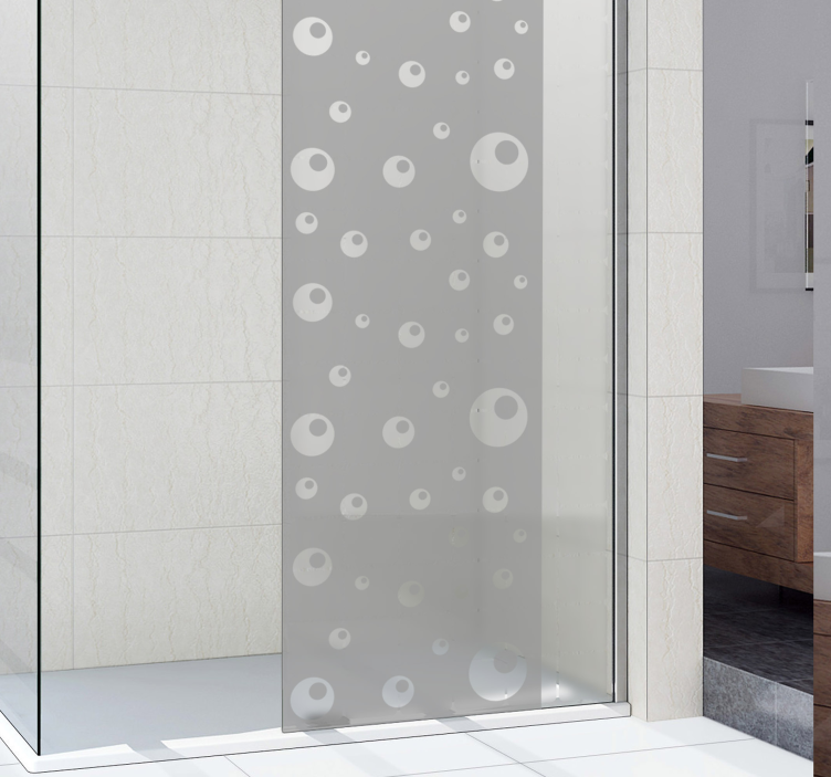 Translucent glass with bubbles shower sticker - TenStickers