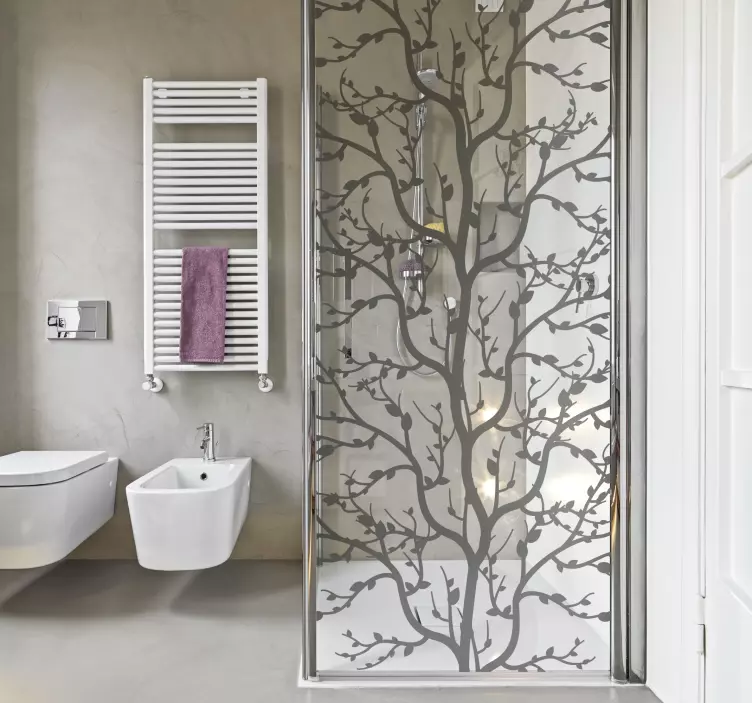 Tree with branches shower screen sticker - TenStickers