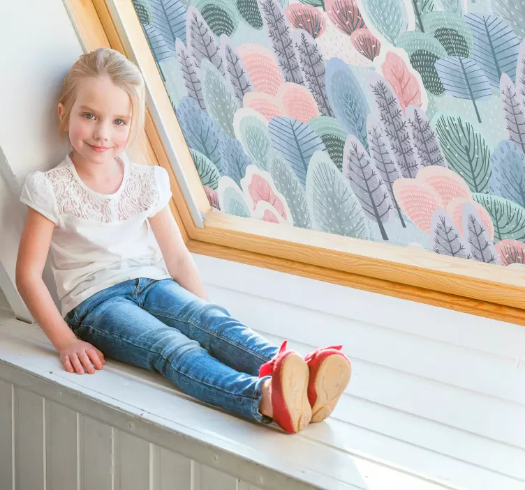 Flower tree window sticker - TenStickers