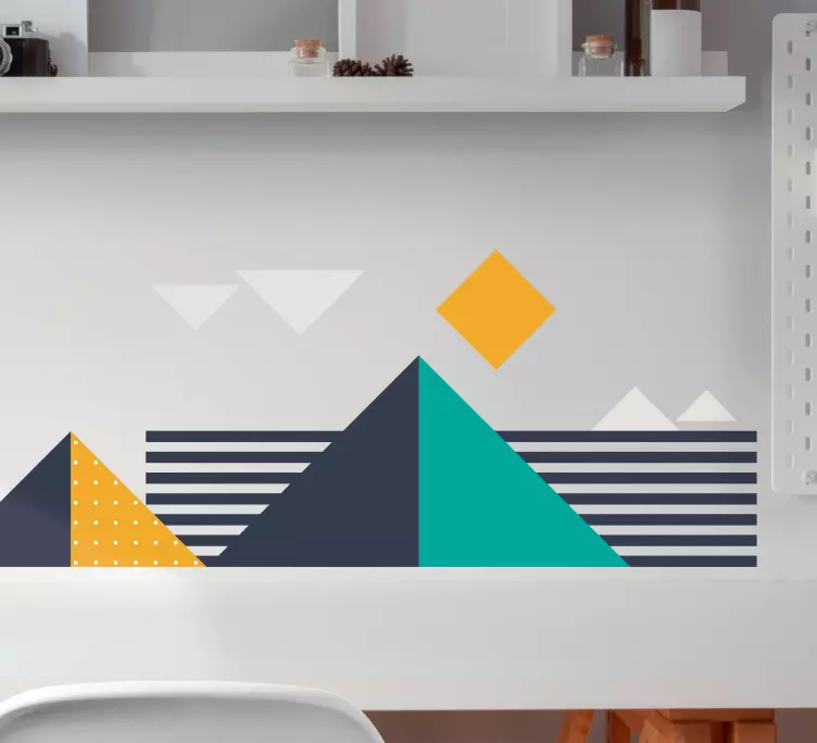 Triangles geometric art wall art decal - TenStickers