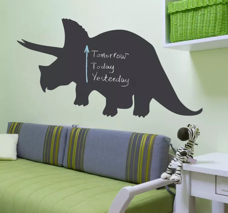 Triceratops blackboard dinosaur wall sticker - TenStickers