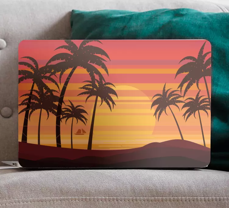 Tropical evening scenery laptop skin - TenStickers