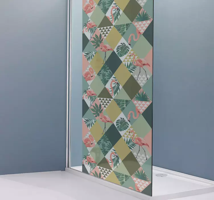 Tropical jungle shower screen sticker - TenStickers