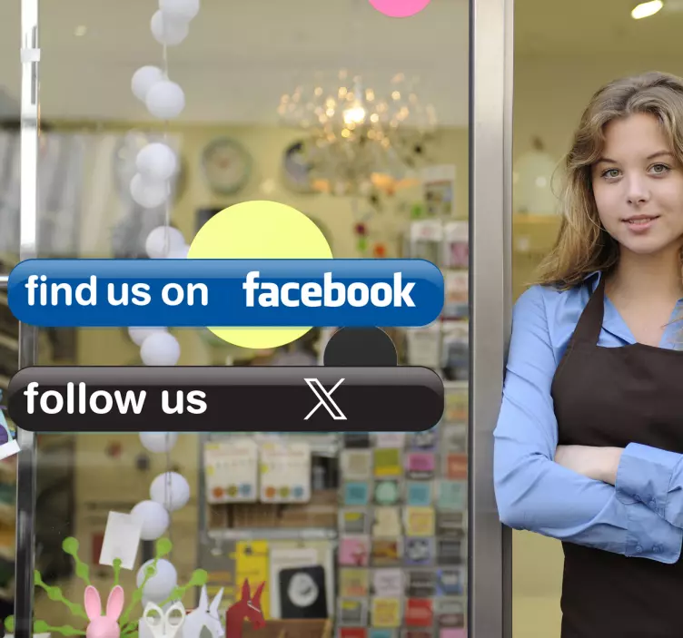 Twitter & Facebook Business Stickers - TenStickers