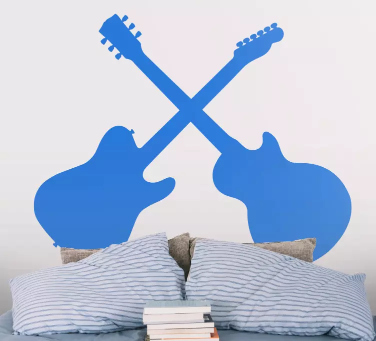 Two guitars that intersect rock sticker - TenStickers