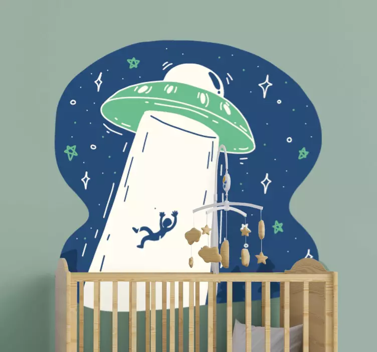 UFO and Astronaut space wall sticker - TenStickers