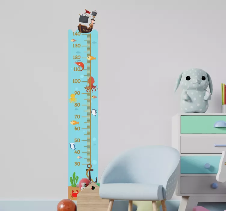 Undersea height chart height chart wall sticker - TenStickers