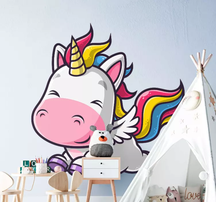 Unicorn flying  Movie sticker - TenStickers