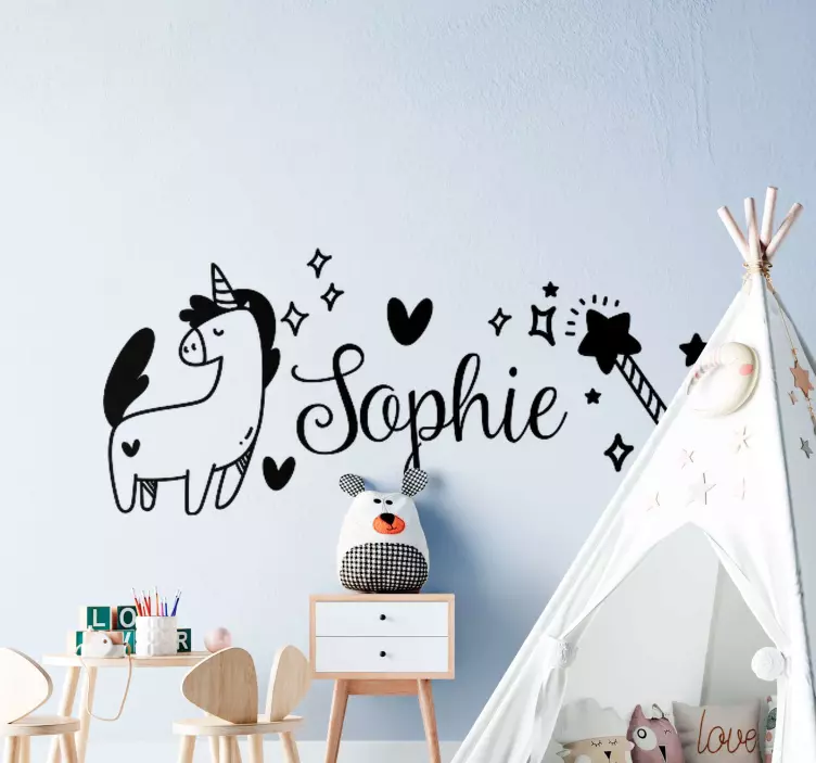 Unicorn magic design wall stickers for kid - TenStickers