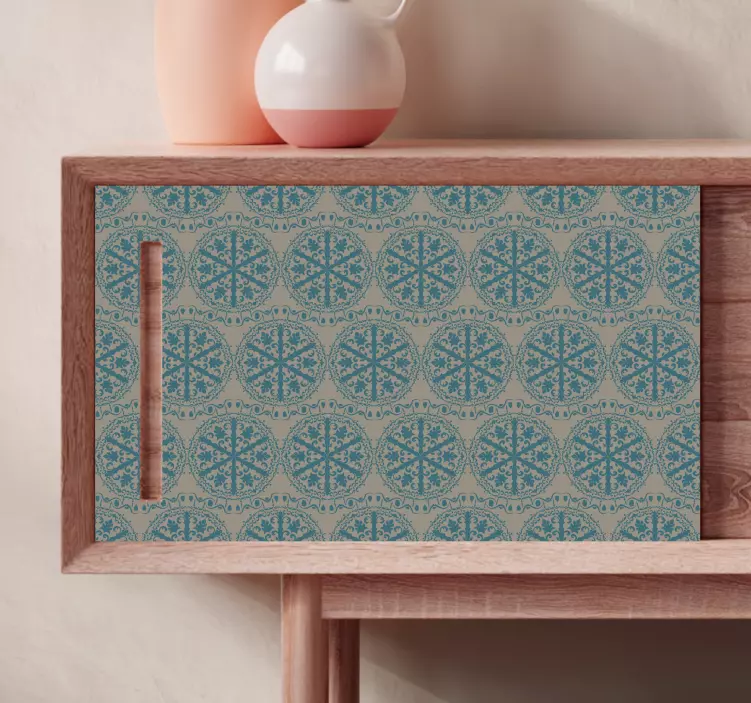 Unique blue and grey pattern furniture sticker - TenStickers