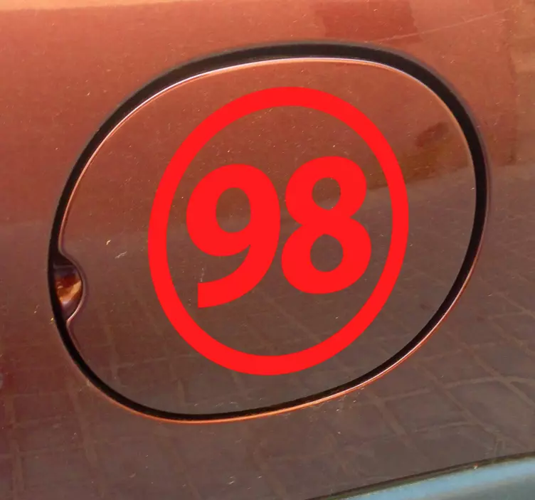 Unleaded 98 Vehicle Sticker - TenStickers