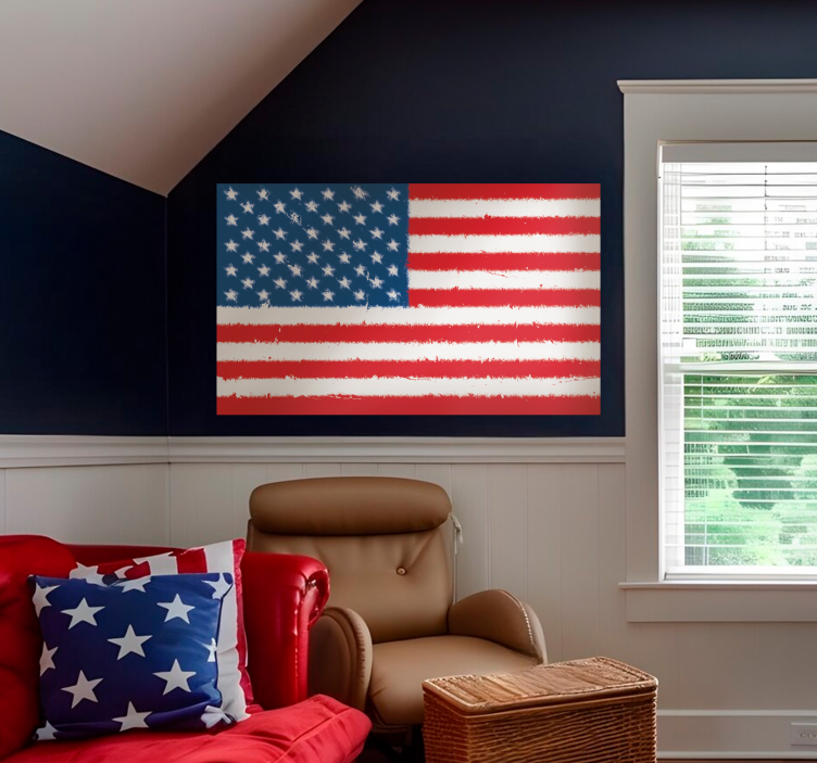 USA flag wall sticker for bedroom - TenStickers