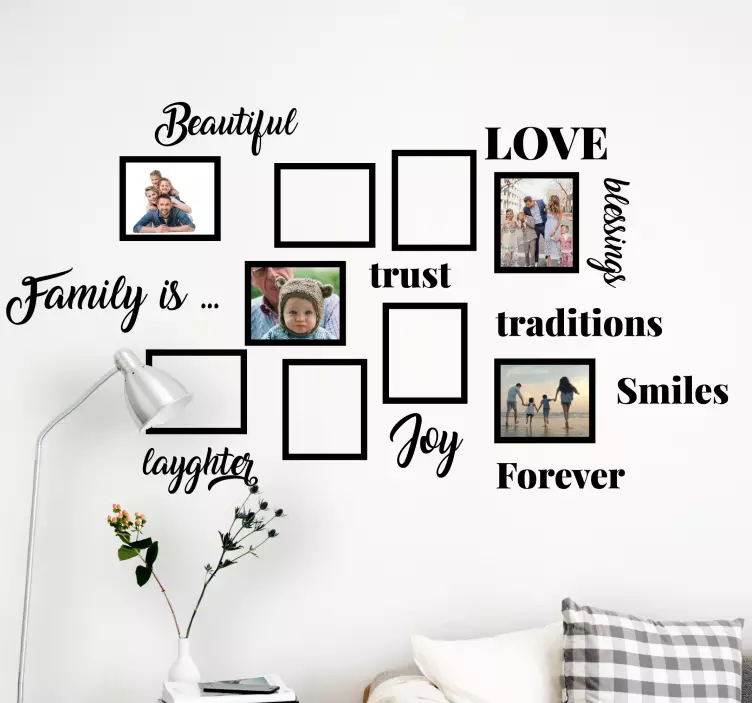 Values and customizable frames text wall decal - TenStickers