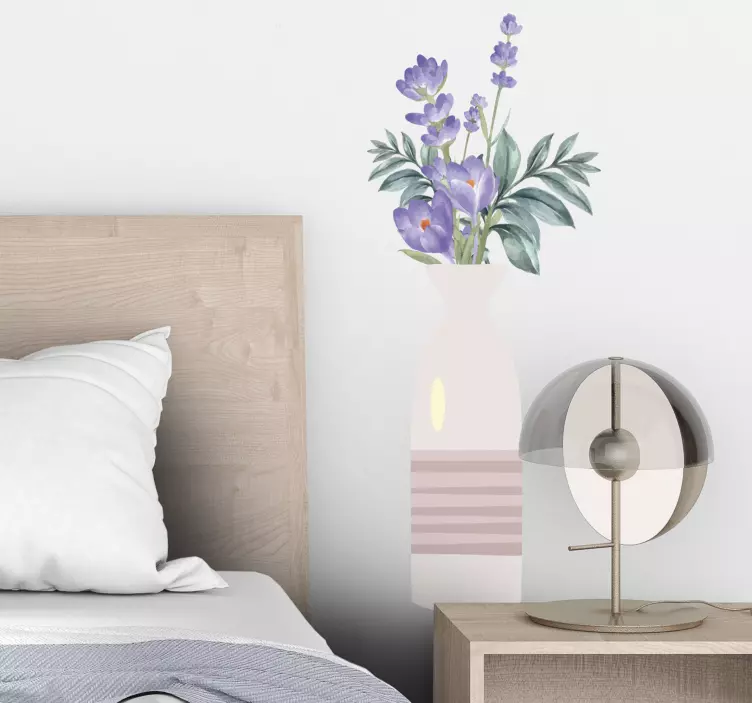 Vase with crocuses flower wall sticker - TenStickers