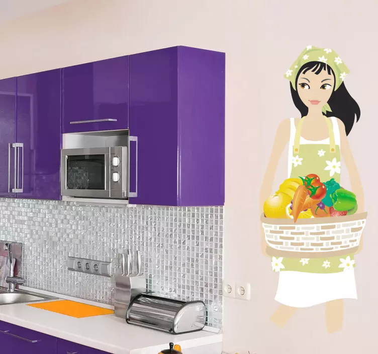 Vegetable Lady Wall Sticker - TenStickers