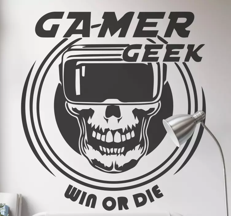 Video game sticker gamer skull design - TenStickers