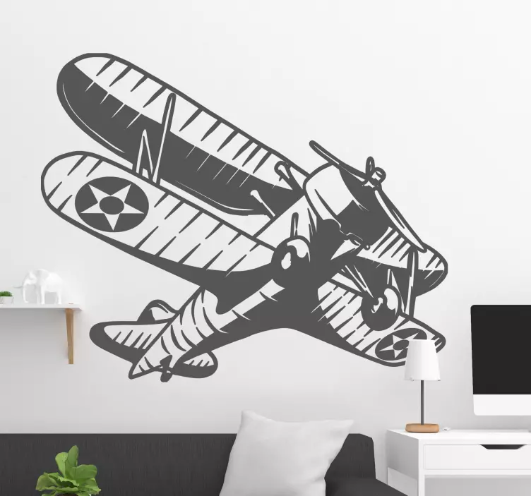 Vintage airplane  vintage wall decor - TenStickers