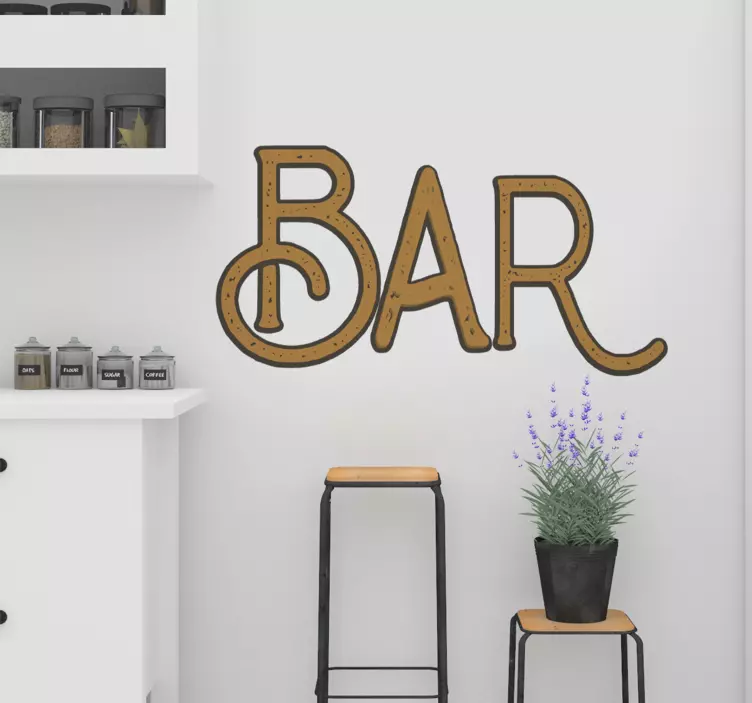 Vintage font bar drink vinyl - TenStickers