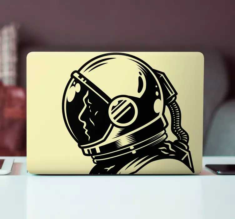 Vintage monochrome cosmonaut laptop skins - TenStickers