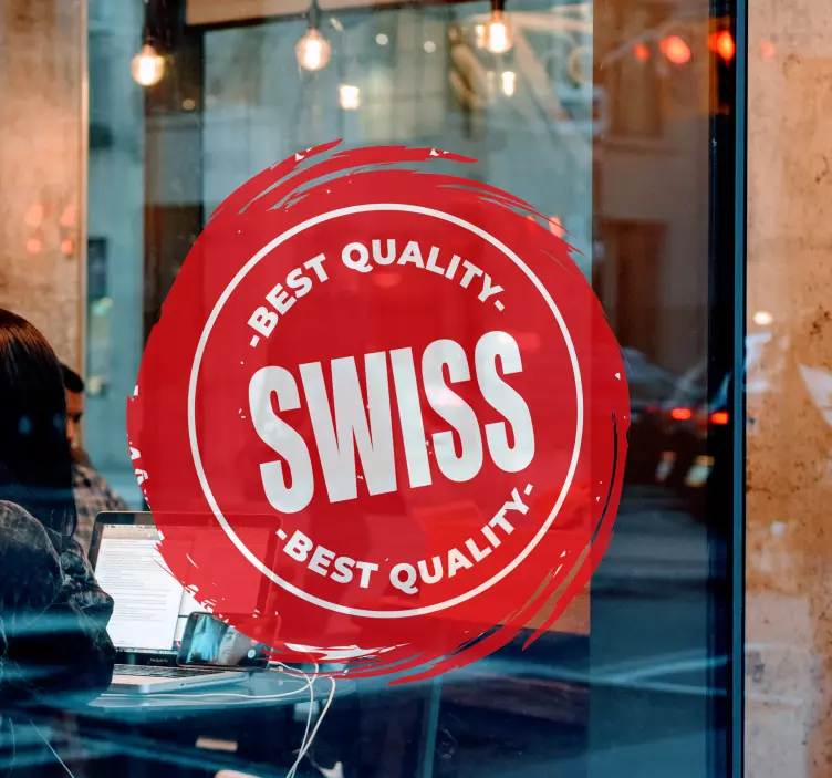 Vintage Switzerland stamps laptop sticker - TenStickers