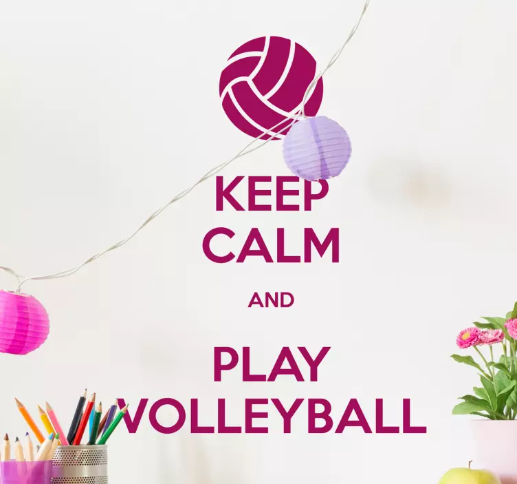 Volleyball text wall sticker - TenStickers