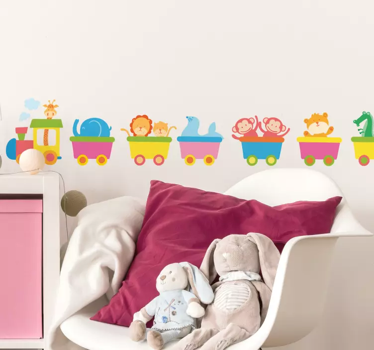 Wall sticker animal train - TenStickers