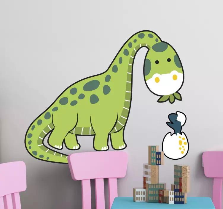 Wall sticker cute dinosaur hatchling - TenStickers