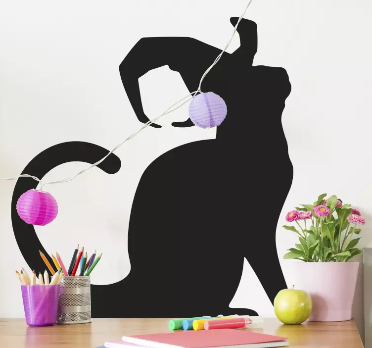 Wall sticker graceful cat outline - TenStickers