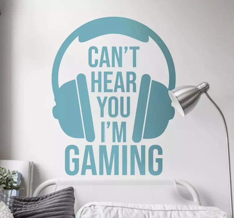 Wall sticker headphones gaming statement - TenStickers