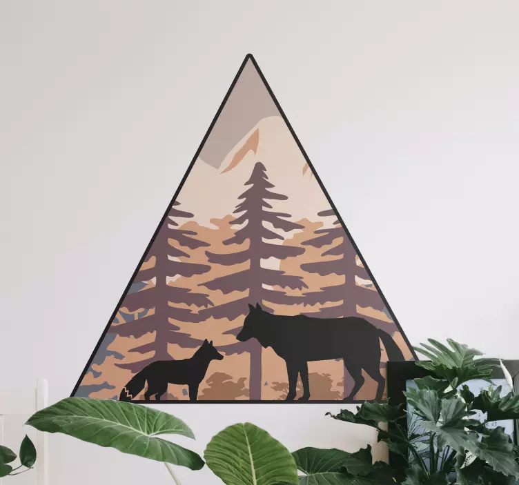 Wall sticker mountain animal silhouettes - TenStickers