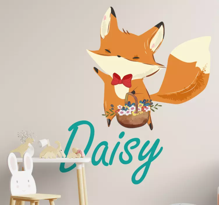 Wall sticker playful fox character - TenStickers