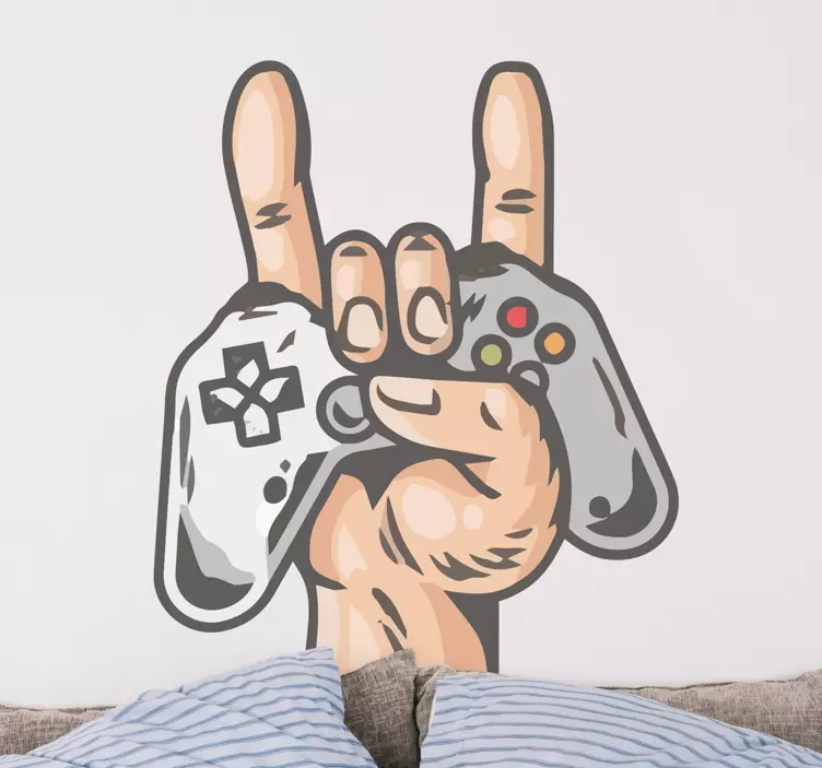 Wall sticker rock sign gesture - TenStickers