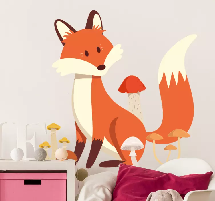 Wall sticker whimsical fox art design - TenStickers