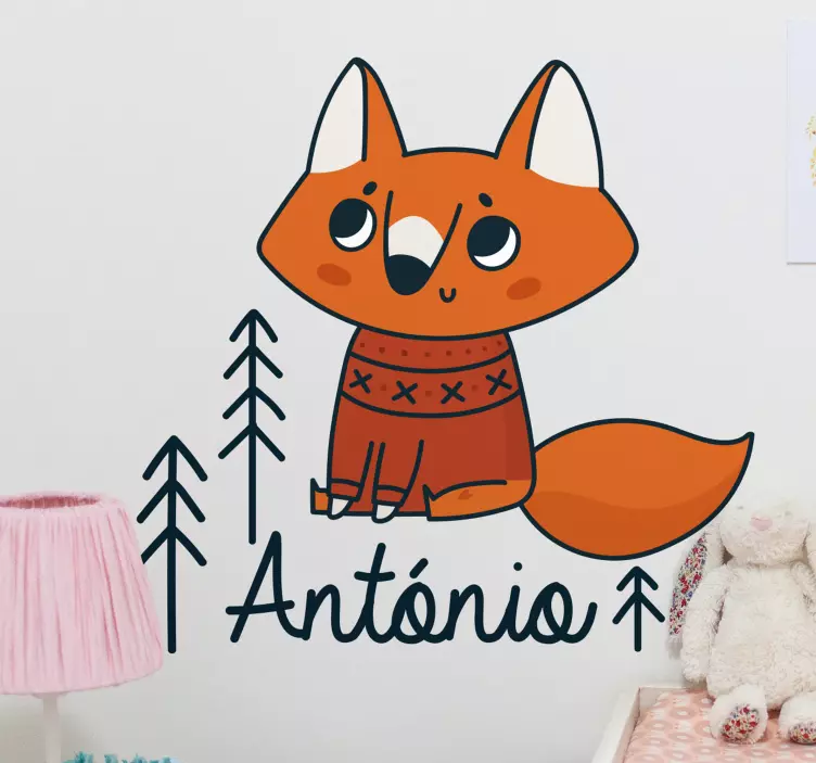Wall stickers for kid charming fox figurine - TenStickers